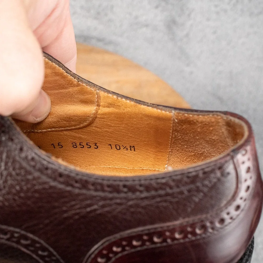 Johnston & Murphy Cellini Oxblood Cap Toe Oxfords Italy Brogues | 10.5 M